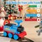 6V Electric Ride On Train for Kids with 16-Piece Tracks and Realistic Sounds